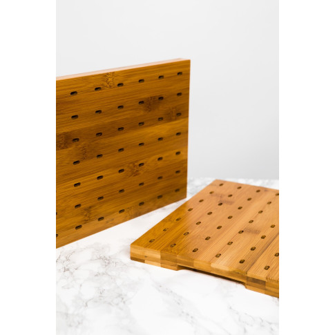 Support en bambou rectangulaire pour 49 piques 250x200mm H25mm