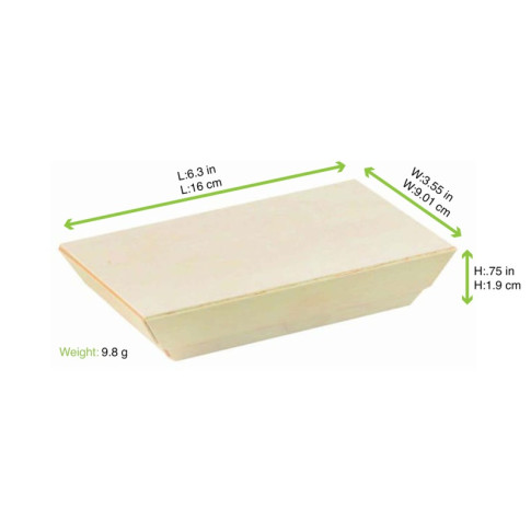 Couvercle Samourai en bois pour barquette  155x85mm H10mm