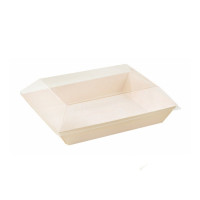Couvercle Samourai dôme transparent en plastique PET transparent pour assiette 131x182mm H24mm