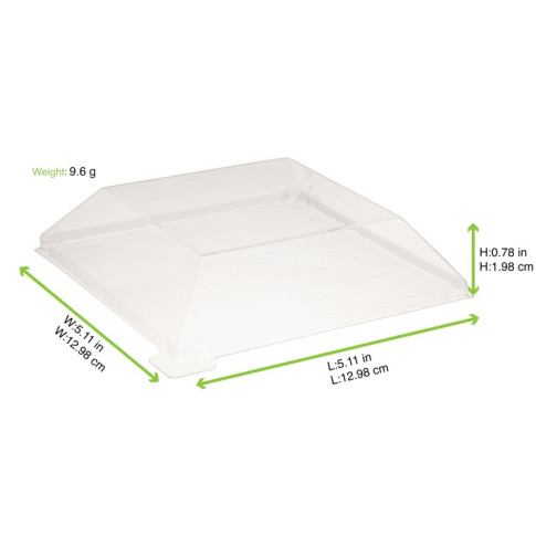 Couvercle Samourai dôme transparent en plastique PET transparent pour assiette 130x130mm H20mm