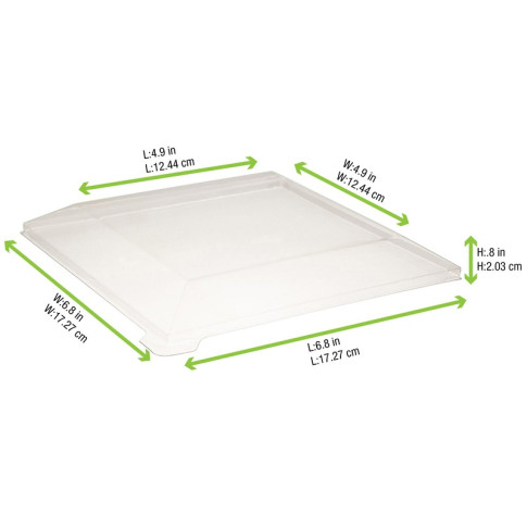 Couvercle Samourai dôme transparent en plastique PET transparent pour assiette 180x180mm H19mm