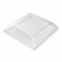 Couvercle Samourai dôme transparent en plastique PET transparent pour barquette 207x207mm H35mm