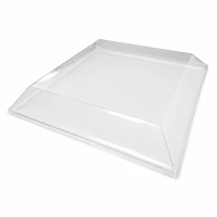 Couvercle Samourai dôme transparent en plastique PET transparent pour barquette 288x285mm H40mm