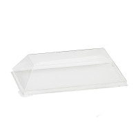 Couvercle Samourai dôme transparent en plastique PET transparent pour barquette 135x70mm H32mm