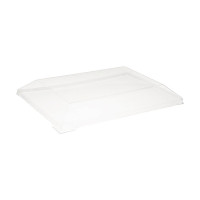 Couvercle Samourai dôme transparent en plastique PET transparent pour barquette 162x90mm H23mm