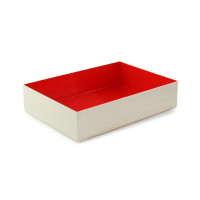 Boite bois intérieur rouge "Samouraï"  165x120mm H36mm