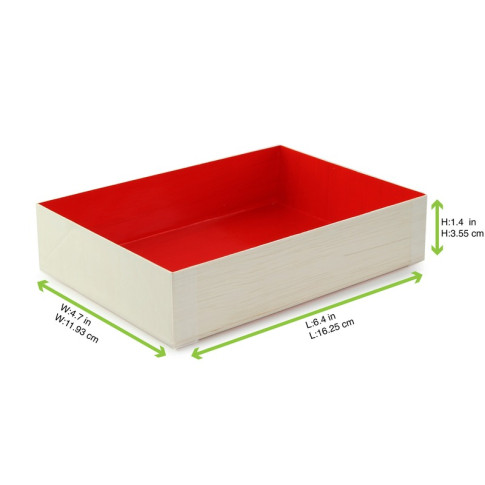 Boite bois intérieur rouge "Samouraï"  165x120mm H36mm
