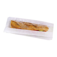 Sac sandwich papier blanc à fenêtre 120x40mm H340mm