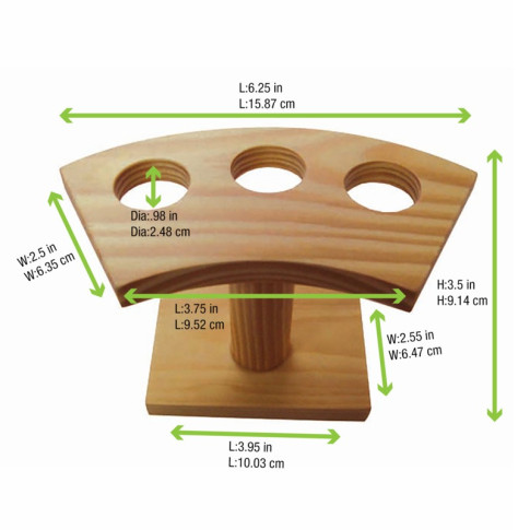 Support bambou pour cônes 3 trous  160x75mm H90mm