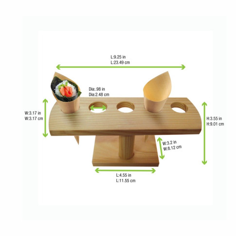 Support bambou pour cônes 5 trous  235x80mm H95mm