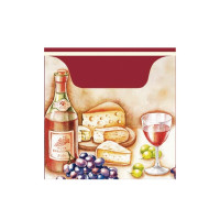 Serviette ouate bordeaux 1 pli  330x330mm