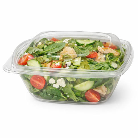 Saladier PET carré transparent  190x190mm H65mm 1000ml