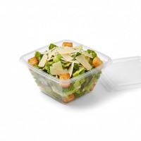 Saladier PET carré transparent vrillé  195x195mm H55mm 750ml