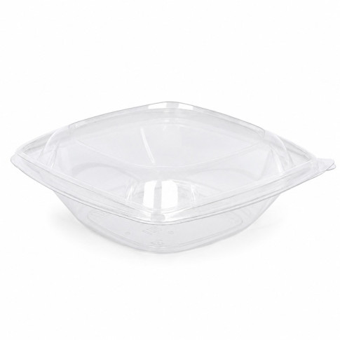 Saladier PET carré transparent  190x190mm H75mm 1000ml