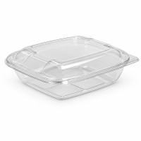 Saladier PET carré transparent  190x190mm H65mm 750ml