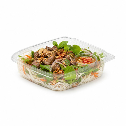 Saladier PET carré transparent  190x190mm H65mm 750ml