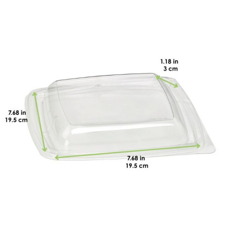 Couvercle dôme plastique transparent  195x195mm H30mm
