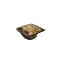 Saladier plastique PET carré noir vrillé 200x200mm H80mm 1000ml