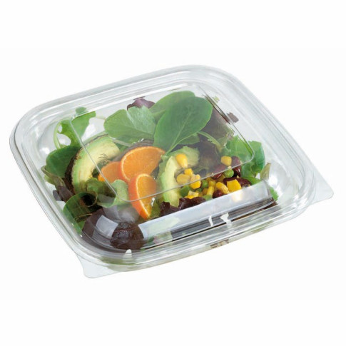 Saladier carré avec couvercle transparent 195x195mm H70mm 1000ml