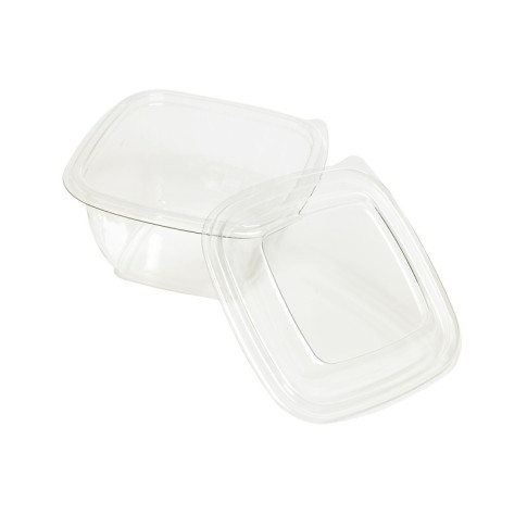 Saladier PET carré transparent  130x130mm H60mm 480ml