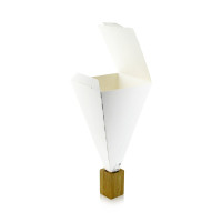 Cône snack refermable carton blanc  90x90mm H190mm
