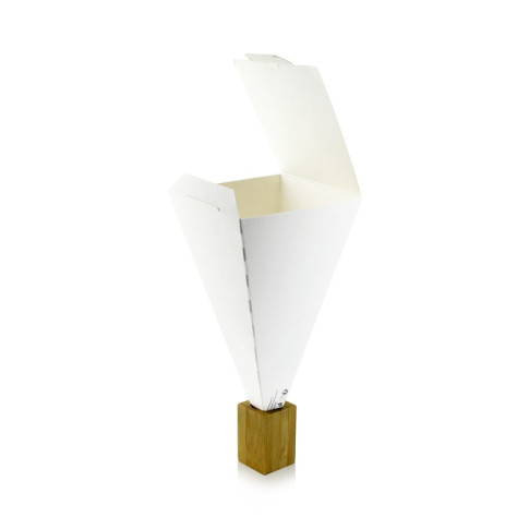 Cône snack refermable carton blanc  90x90mm H190mm