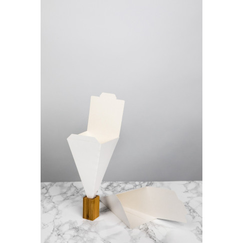 Cône snack refermable carton blanc  90x90mm H190mm