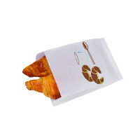 Sac papier tout usage blanc décor croissant  120x50mm H220mm