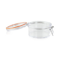 Bocal plastique PS transparent rond   H64mm 300ml