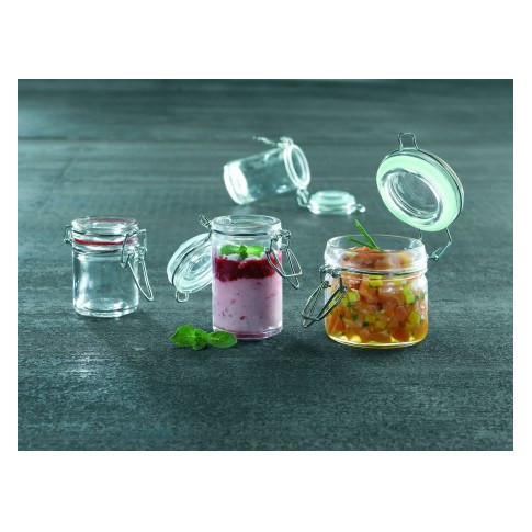 Bocal plastique PS transparent rond   H64mm 300ml