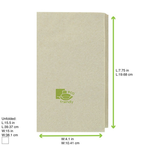 Serviette papier écrue 2 plis  400x400mm
