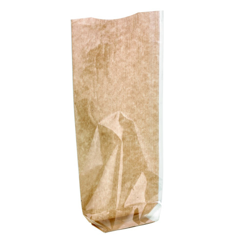 Sac transparent fond cartonné kraft  120 H260mm