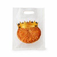 Sac galette papier blanc décor  300x30mm H360mm