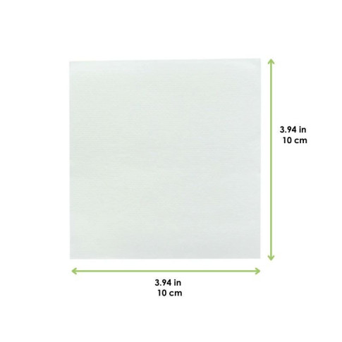 Serviette micropoint blanche 2 plis 200x200mm