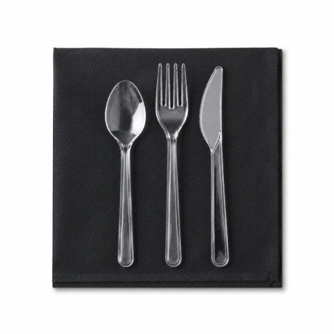 Serviette micropoint noire 2 plis 200x200mm