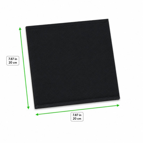 Serviette micropoint noire 2 plis 200x200mm