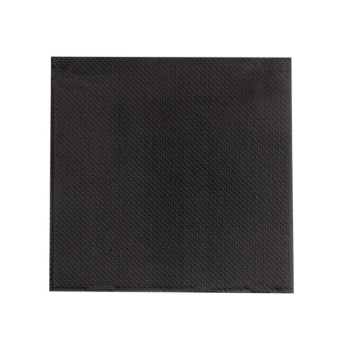 Serviette micropoint noire 2 plis   380x380mm