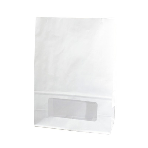 Sac bloomer papier blanc avec fenêtre PE 150x75mm H220mm