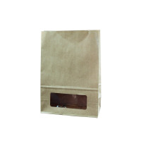 Sac bloomer papier kraft vergé avec fenêtre  157x85mm H220mm