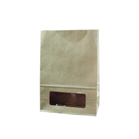 Sac bloomer papier kraft vergé avec fenêtre  157x85mm H220mm