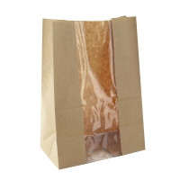 Sac SOS papier kraft brun avec fenêtre  180x110mm H265mm
