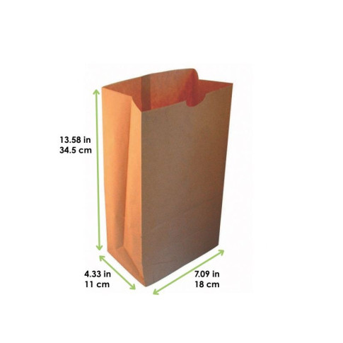 Sac SOS papier kraft brun recyclé 180x110mm H345mm