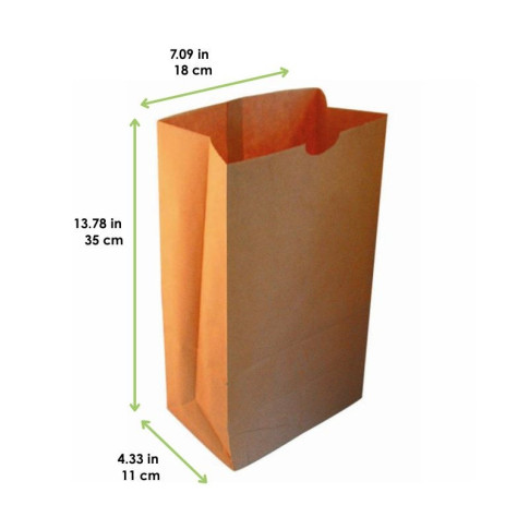 Sac SOS papier kraft brun recyclé  180x110mm H350mm