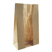 Sac SOS papier kraft brun avec fenêtre  225x120mm H375mm