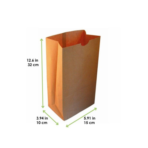 Sac SOS papier kraft brun recyclé 150x100mm H320mm