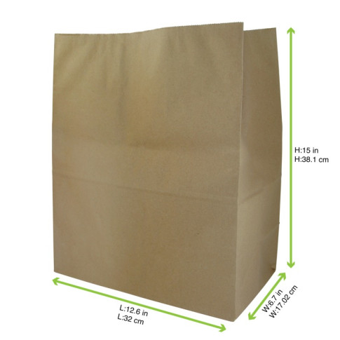 Sac SOS double-paroi papier kraft brun  320x170mm H380mm