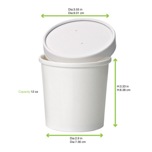 Pot carton blanc chaud et froid   H89mm 350ml