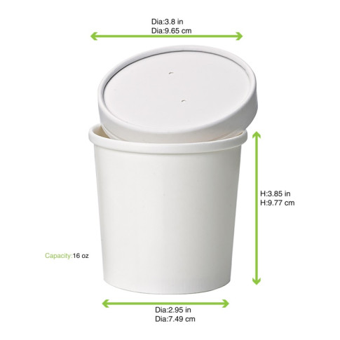 Pot carton blanc chaud et froid   H100mm 490ml