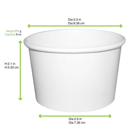 Pot carton blanc chaud et froid   H59mm 230ml