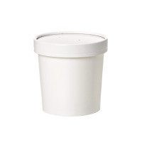 Pot carton blanc chaud et froid avec couvercle carton   H85mm 350ml